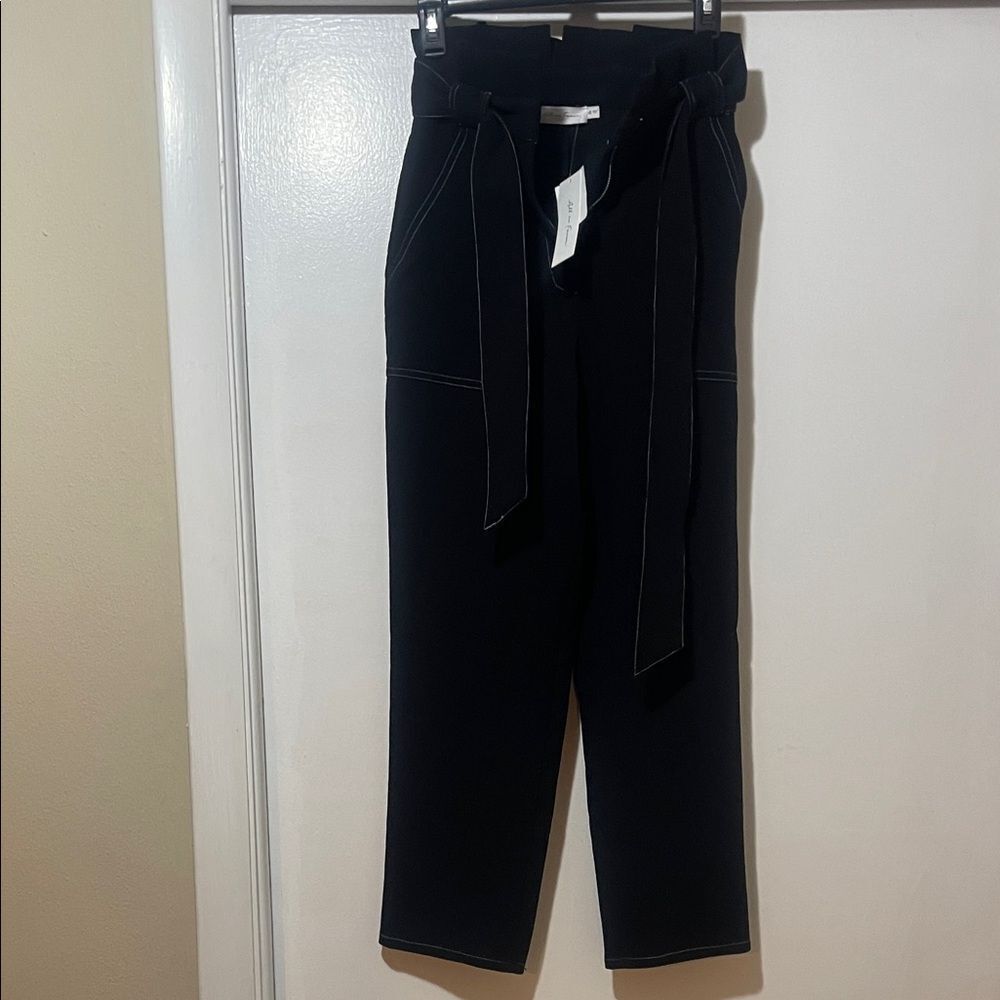 All in Favor Black Cropped Pants with Tie Waist xs NWT